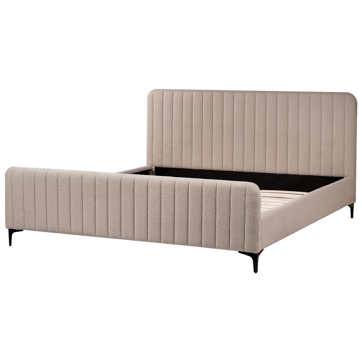 POLSTERBETT mit Lattenrost 180x200 cm Beige Lunan - Taupe, Textil (180/200cm) - Beliani