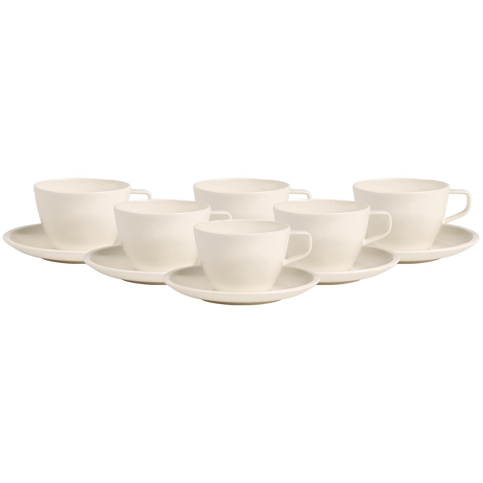 CAFÉ AU LAIT-TASSEN MIT UNTERTASSEN Artesano Original weiß 260 ml 6er Set - Weiß, Keramik (17/12/17cm) - Villeroy & Boch
