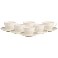CAFÉ AU LAIT-TASSEN MIT UNTERTASSEN Artesano Original weiß 260 ml 6er Set - Weiß, Keramik (17/12/17cm) - Villeroy & Boch