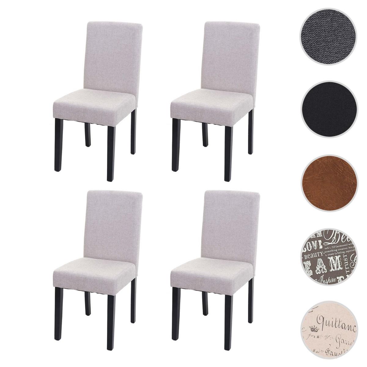 ESSZIMMERSTUHL Beige, Dunkelbraun 4er-Set - Beige/Dunkelbraun, Textil (43/90/56cm) - MCW