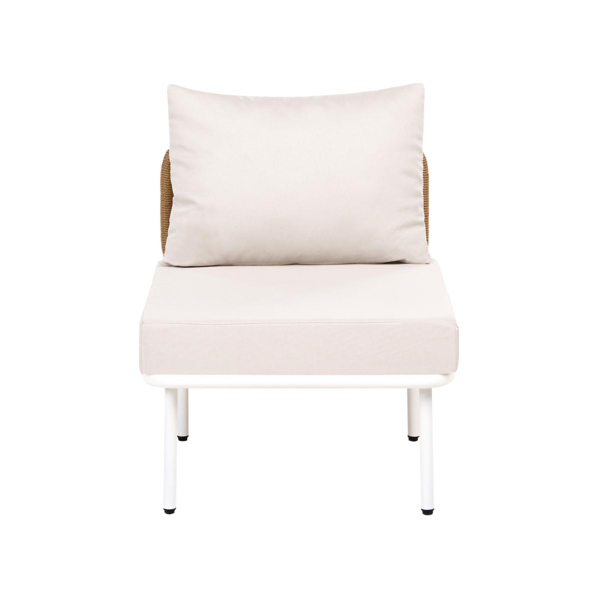 1-SITZER Garten-Sesselmodul Hellbeige Baucina - Beige/Weiß, Metall (60/75/68cm) - Beliani
