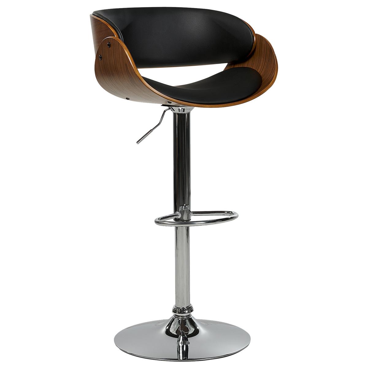 BARSTUHL 2er-Set Kunstleder drehbar SchwarzBaku - Schwarz, Kunststoff (53/85/45cm) - Beliani