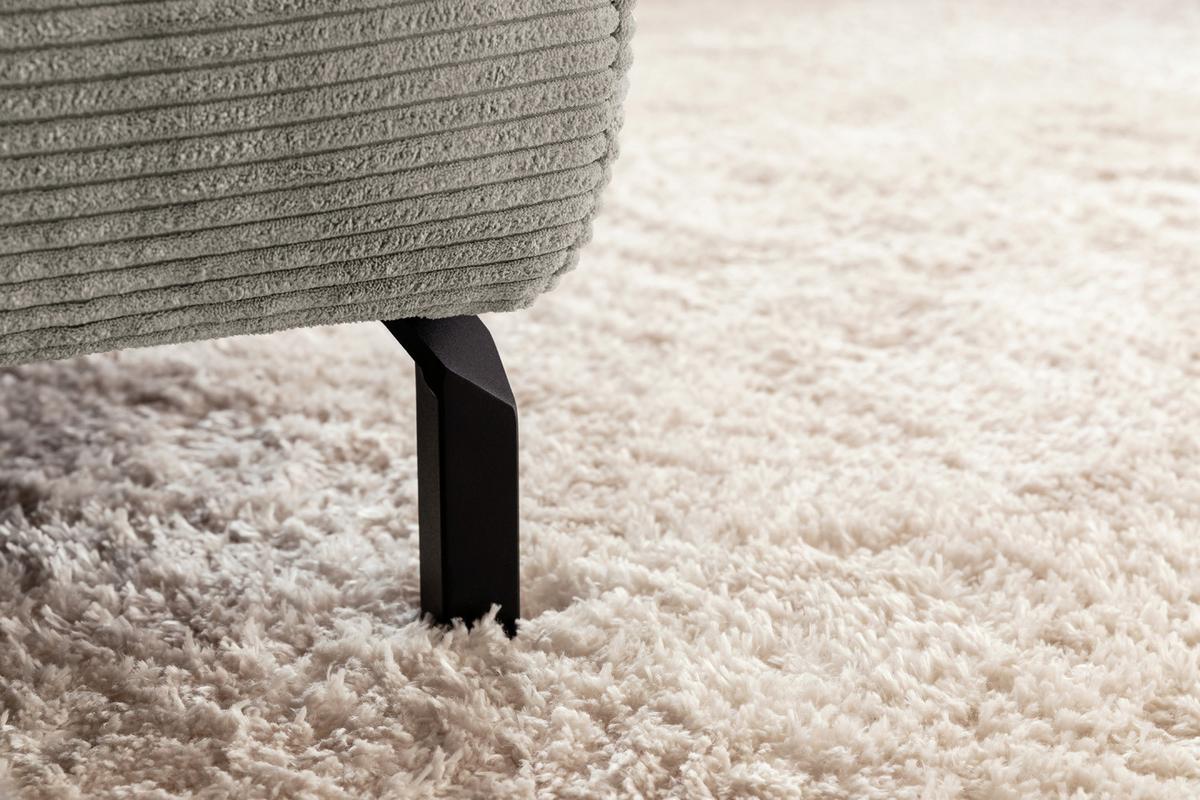 ECKSOFA DELIA Steingrau Cord - Greige/Schwarz, Textil/Metall (312/219cm) - KAWOLA