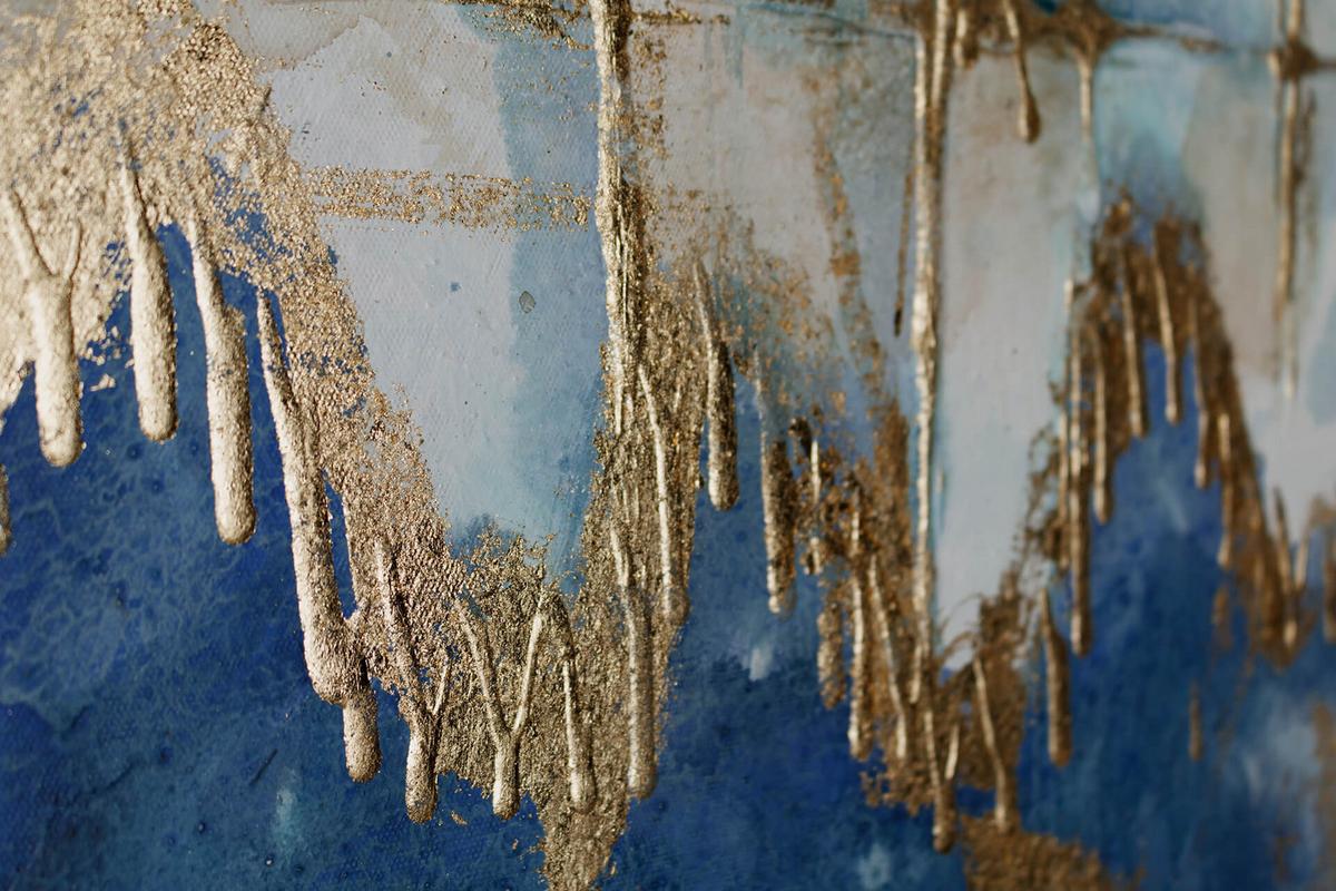 ACRYLBILD HANDGEMALT 60/90 cm - Goldfarben, Holz/Textil (60/90cm) - KUNSTLOFT