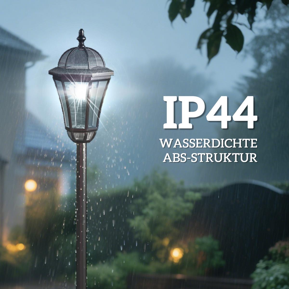 SOLAR Gartenlaterne 2er Set LED Laterne Gartenleuchte 6 Stdn. ABS H129cm - Schwarz, Kunststoff (18.5/18.5/129cm) - Outsunny