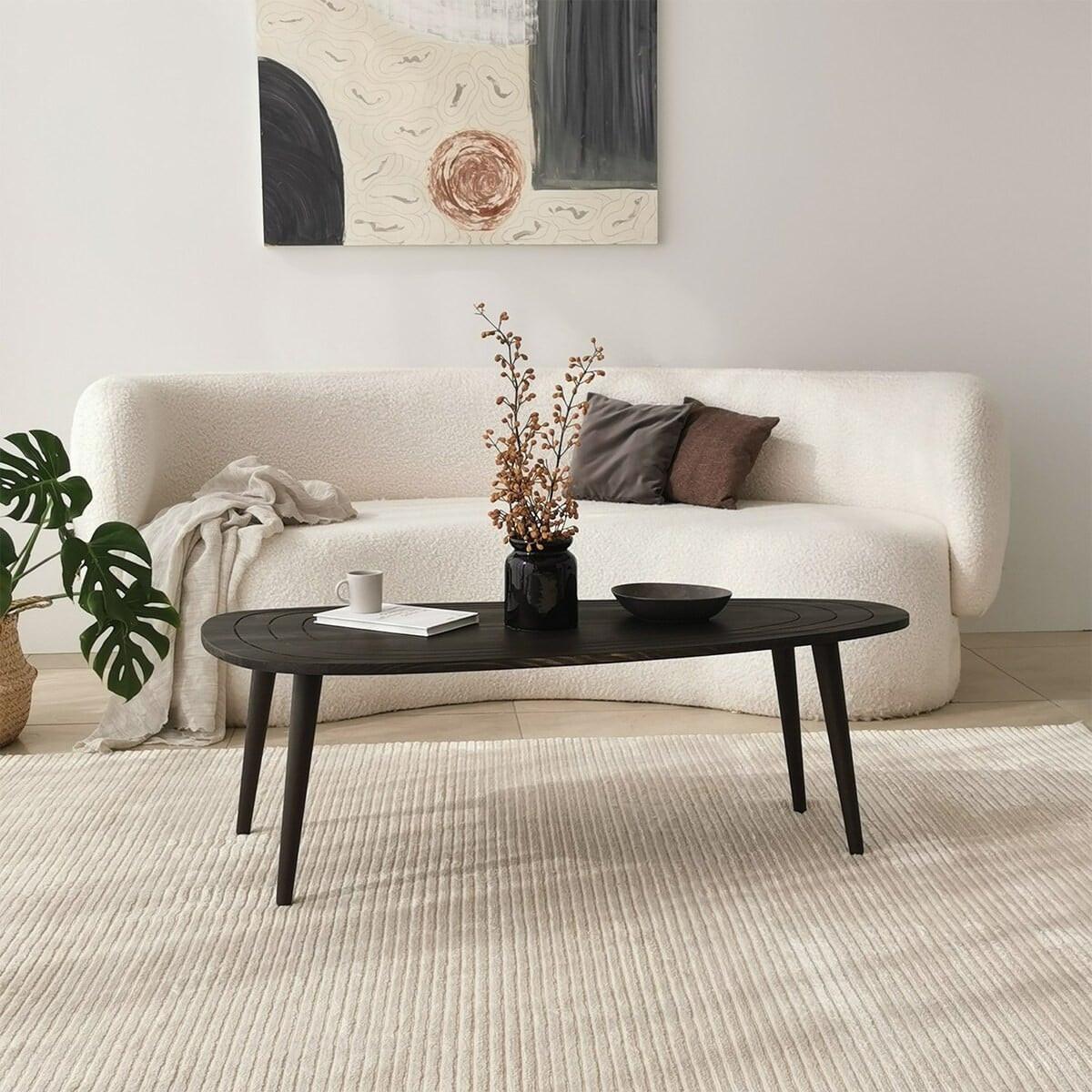 COUCHTISCH mit abgerundeten Kanten 115/50/38 cm - Anthrazit, Holzwerkstoff (136/50/38cm) - Calicosy