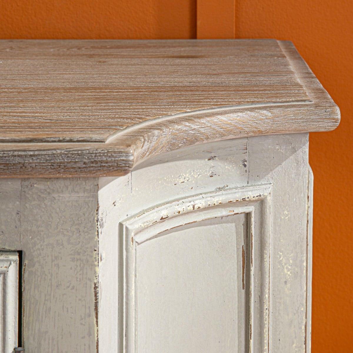 SIDEBOARD aus patiniertem Massivkiefernholz L195 cm - JOSEPHINE - Eschefarben, Holz (55/85/60cm) - Signature