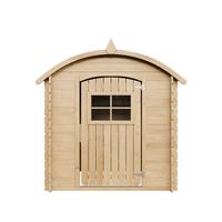 KINDERSPIELHAUS aus Holz MIT BÖDEN - B112xL146xH145 cm/1,1m2 - M505 - Beige, Holz (146/145/112cm) - Timbela