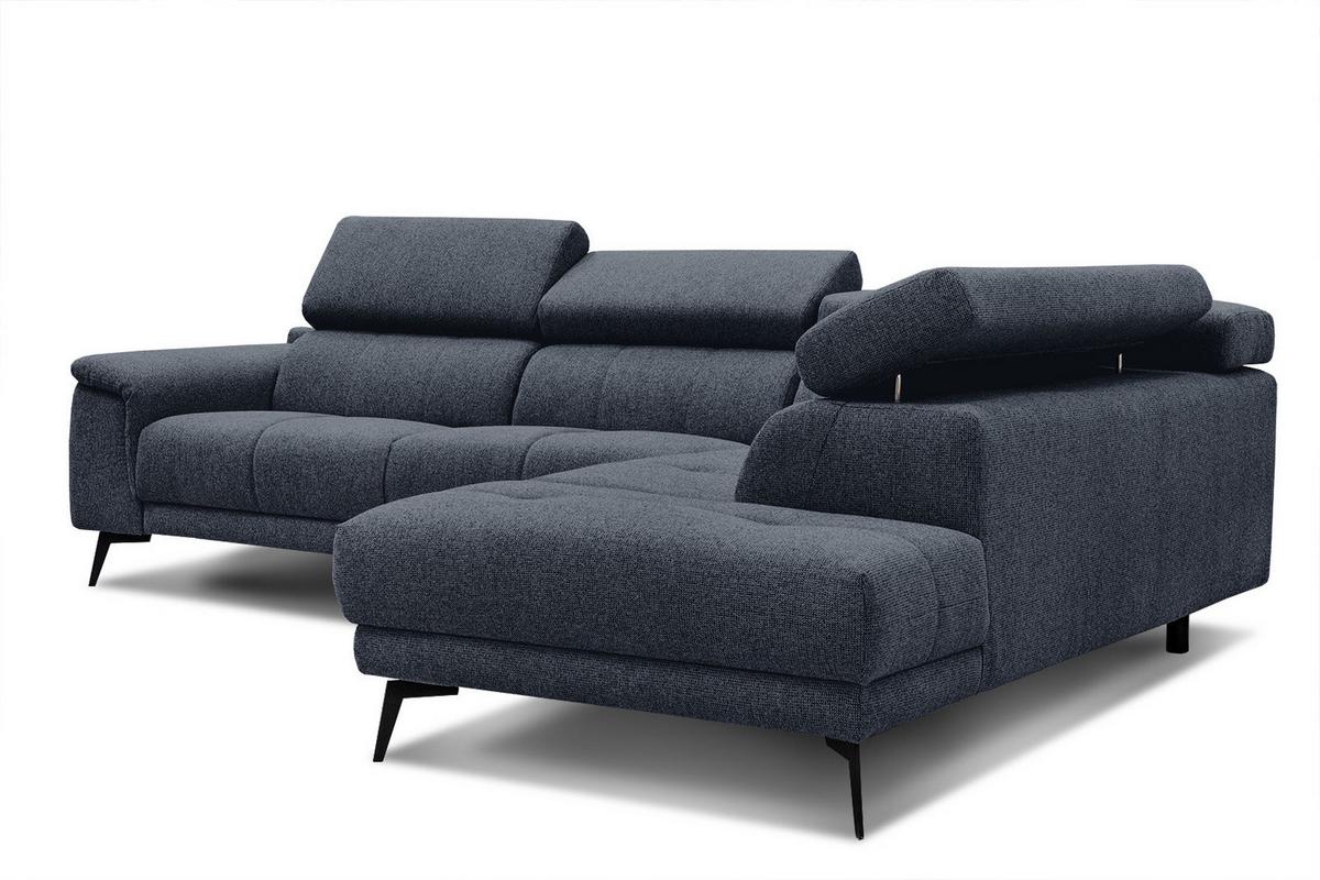 ECKSOFA FIERO 5-Sitzer, dunkelblau - Schwarz/Dunkelblau, Holzwerkstoff/Textil (290/228cm) - Wozimo