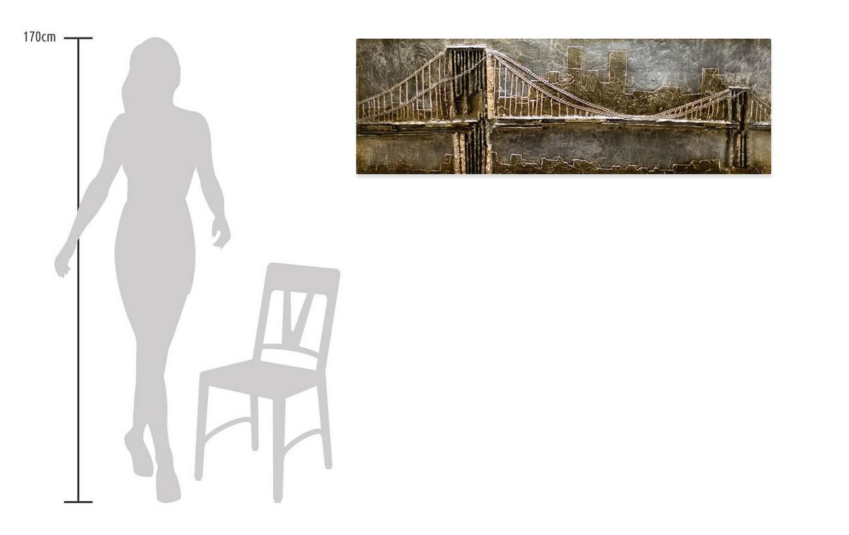 HOLZBILD Grau 144/44 cm - Braun/Grau, Holz (6.71/44cm) - KUNSTLOFT