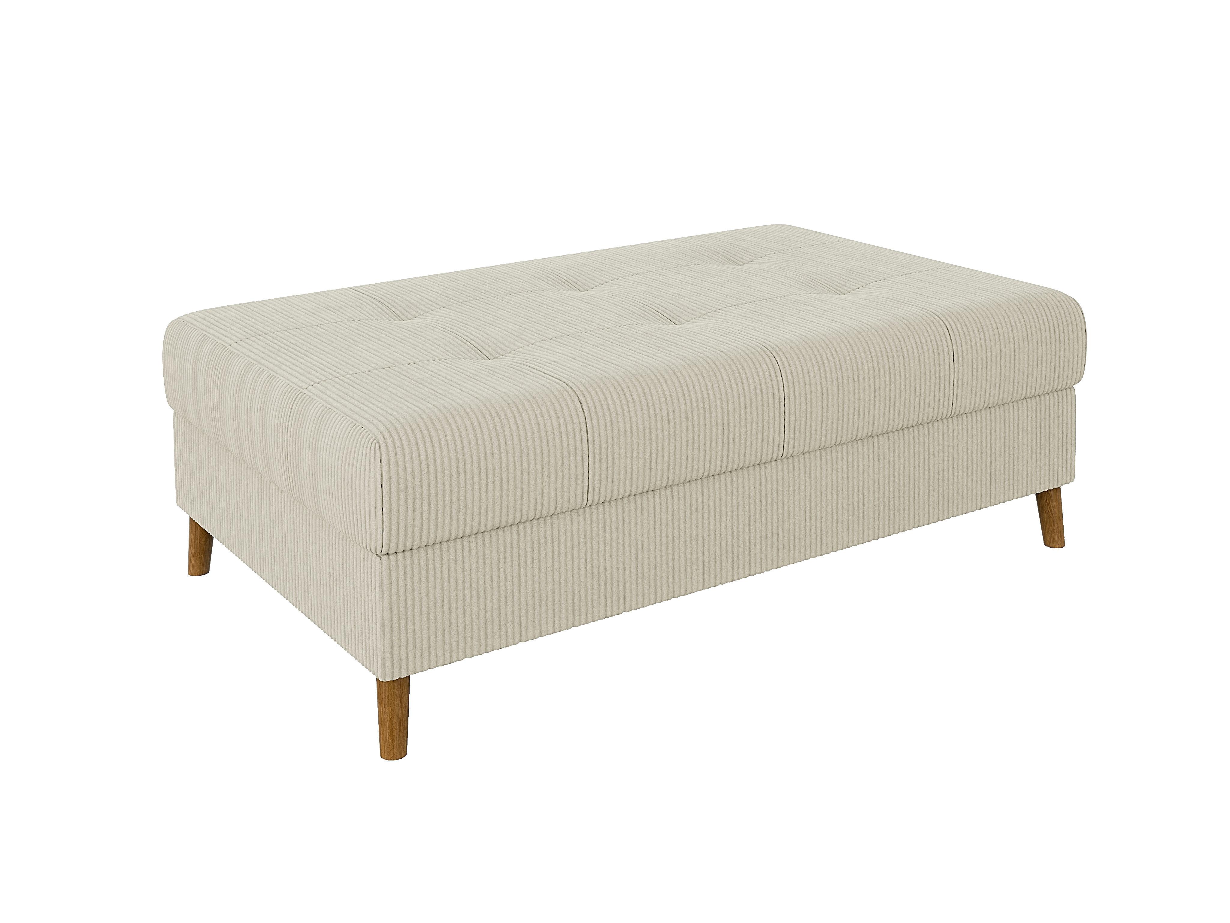 HOCKER Alma Beige Cord - Beige/Braun, Holz/Textil (118/40/73cm) - S-Style Möbel