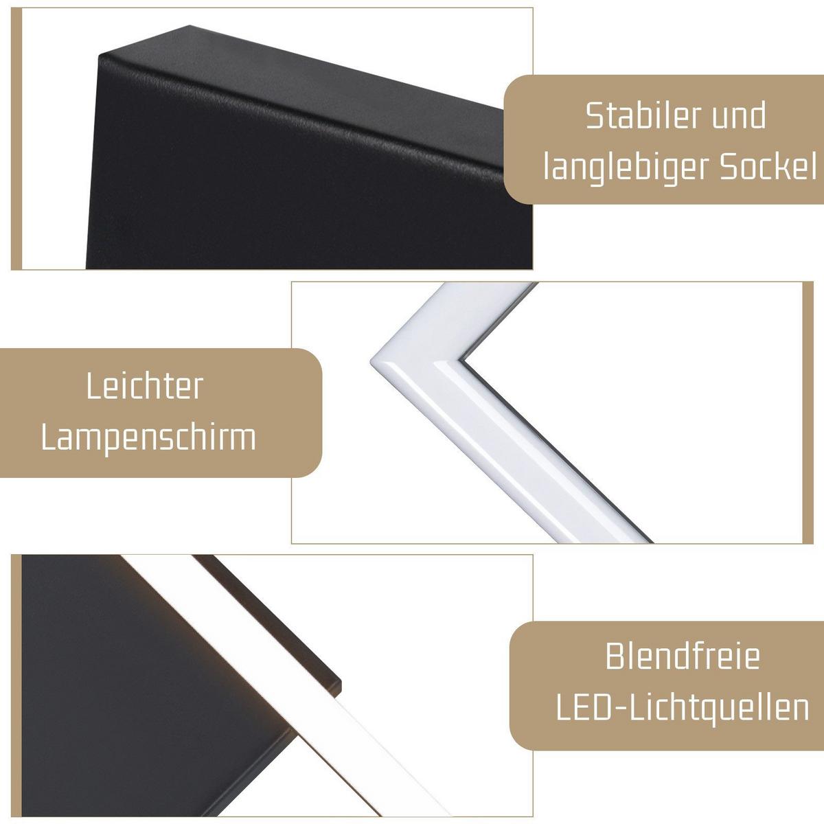 LED-DECKENLEUCHTE Lounder 34.5/34.5/6.7cm - Schwarz, Kunststoff (34.5/34.5/6.7cm) - Nettlife