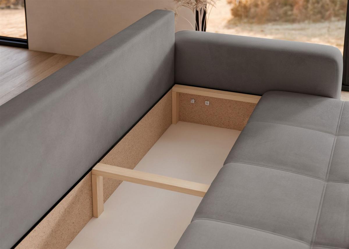 SCHLAFSOFA Leros - Grau, Holzwerkstoff/Textil (244/79/93cm) - Fun Möbel