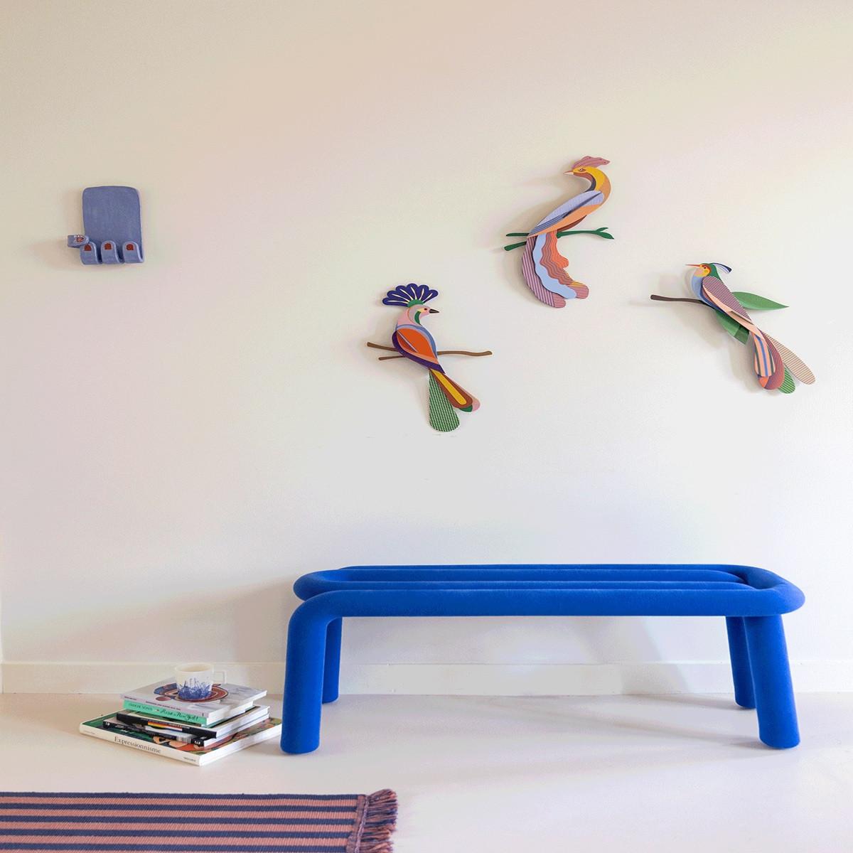 WANDDEKO Exotischer Vogel 5.8/46.5 cm - Multicolor, Wellpappe (5.8/46.5/28cm) - Studio Roof