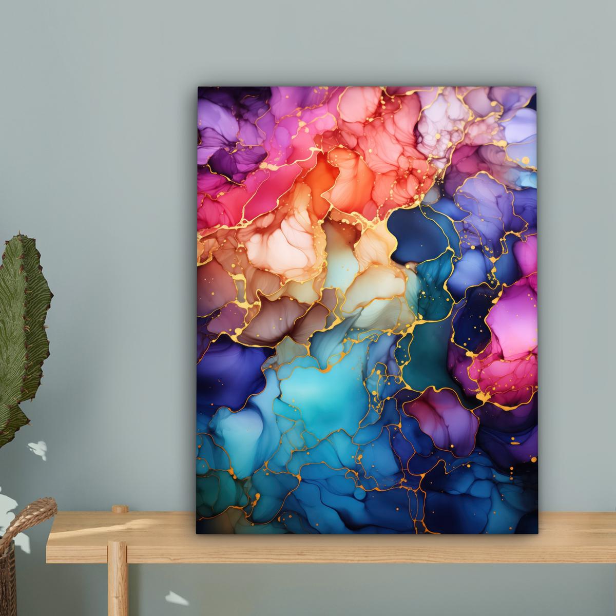 LEINWANDBILD Marmor - Bunt - Abstrakt Room Decor 30x40 cm - Multicolor, Textil (30/40cm) - MuchoWow