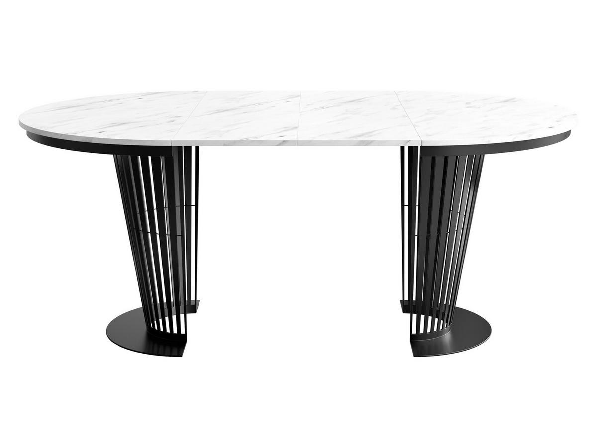 ESSTISCH Elantra 120 - Schwarz/Weiß, Holzwerkstoff/Metall (120/120/76cm) - MIRJAN24