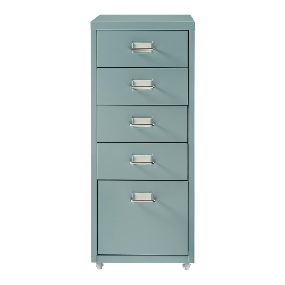 ROLLCONTAINER Kökar - Mintgrün, Metall (28/69/41cm) - [en.casa]