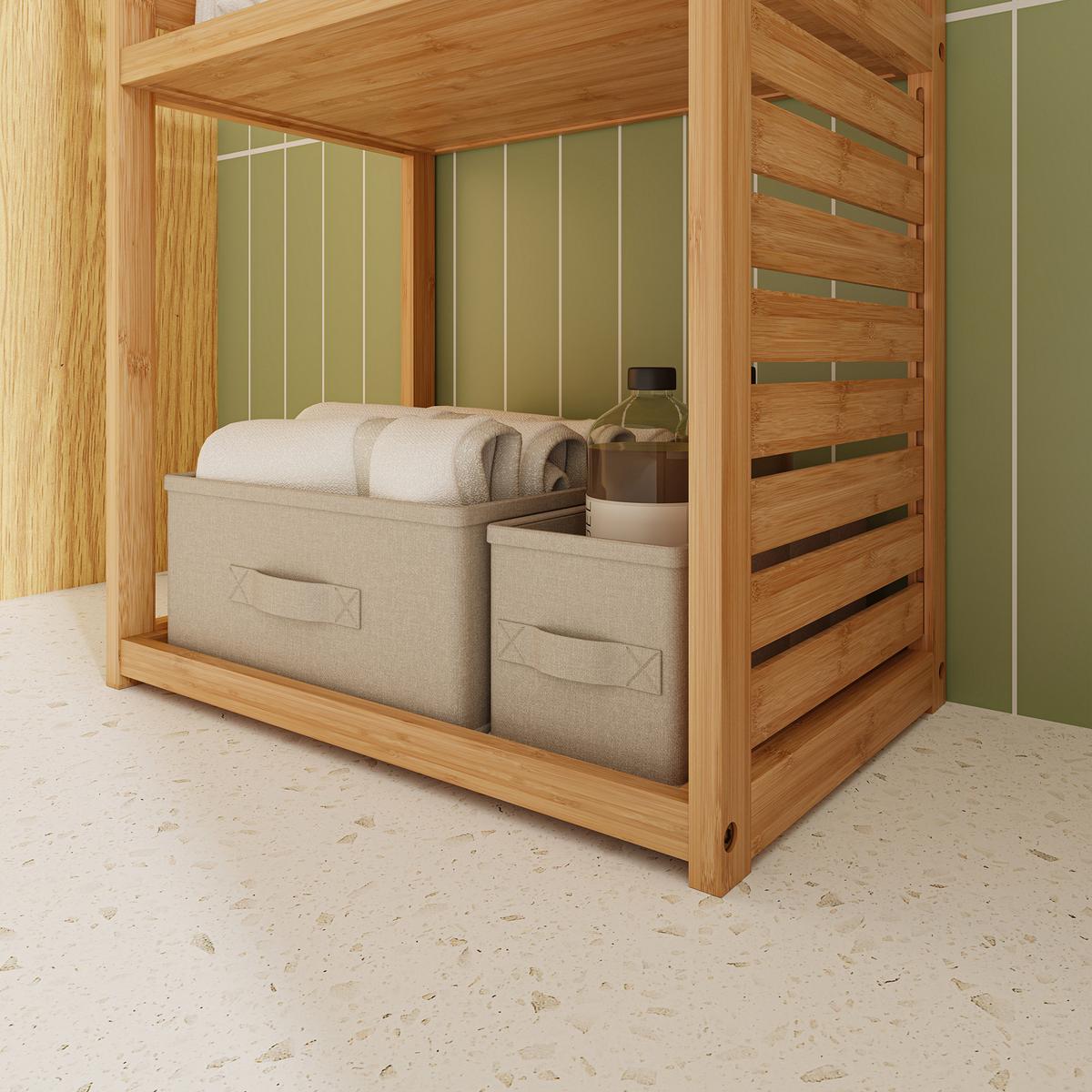 BADEZIMMERREGAL Forssa - Naturfarben, Holz (42/165/28cm) - [en.casa]