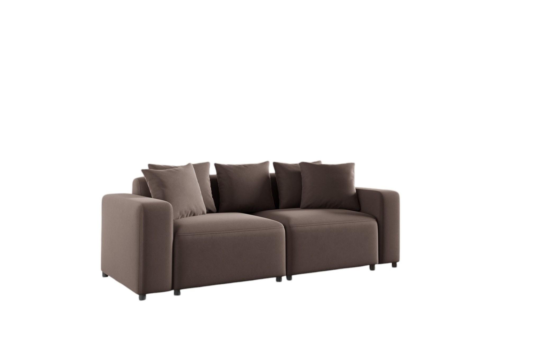 SOFA Megan 2-sitzer In Salvador - Braun, Holzwerkstoff/Textil (236/75/98cm) - Fun Möbel