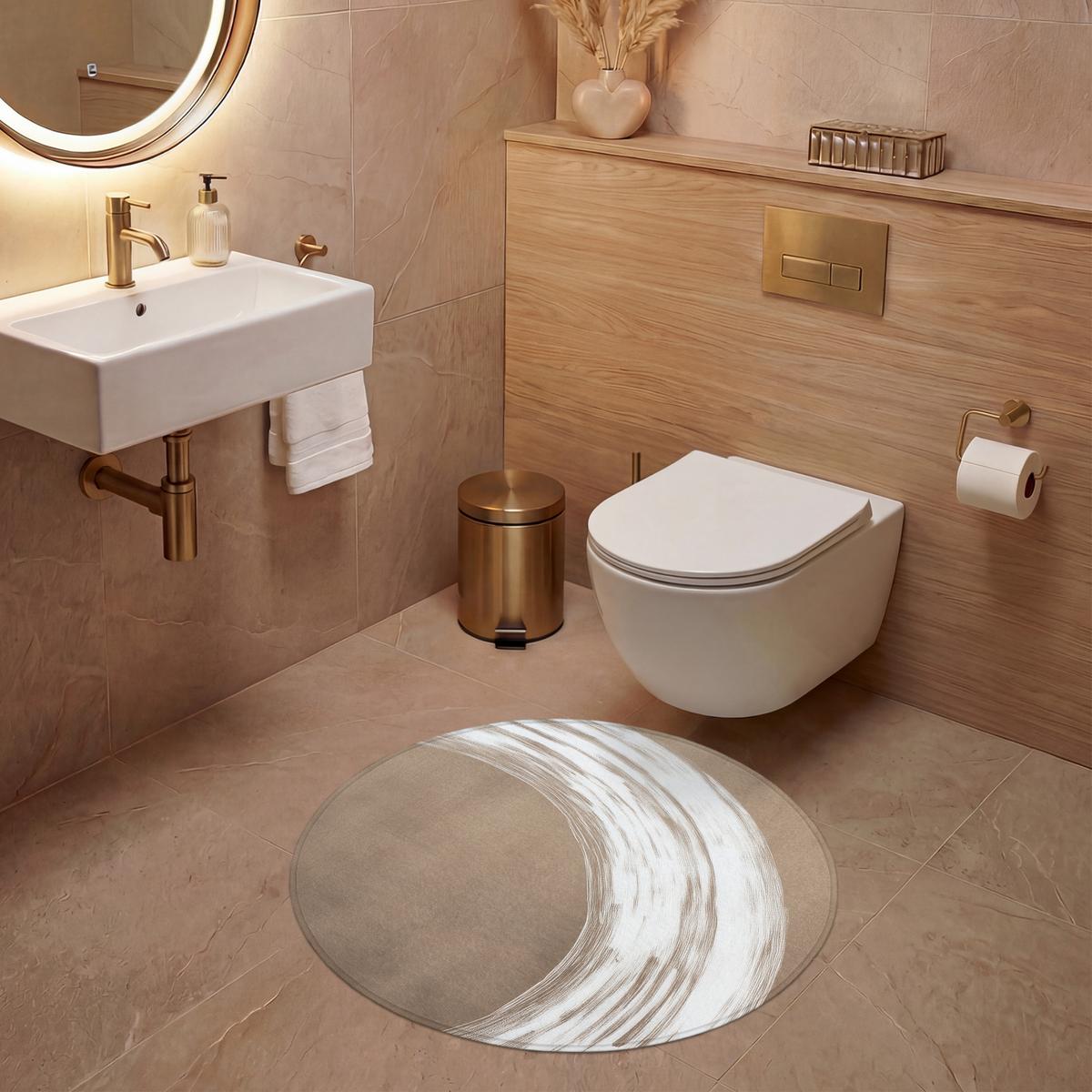 WC-VORLEGER Farbe - Braun - Japandi Toilettenteppich 70x70 cm - Mokka, Textil (70/1cm) - OnlyWow