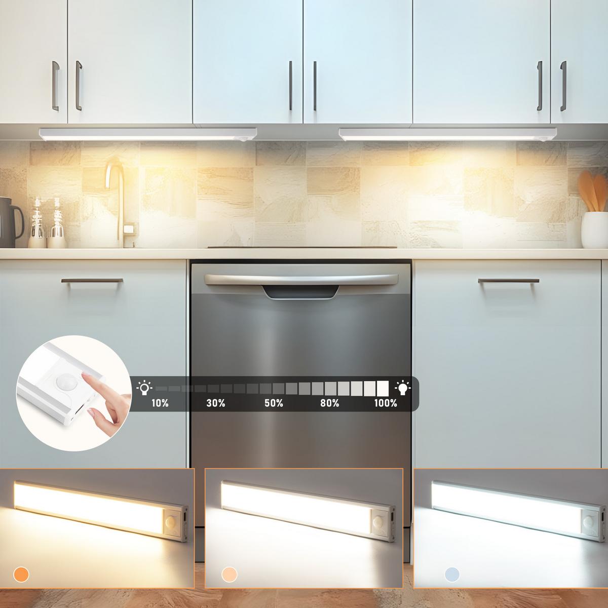 SCHRANKLEUCHTE LED Glanzflügel 4/1/30 cm (2er-set) - Silberfarben, Metall (30/4/1cm) - ZMH