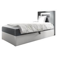 BOXBETT Gold Junior 1, Seite zum Öffnen des Bettkastens: Rechts - H3 - Weiß/Grau, Holz (90/200cm) - MIRJAN24