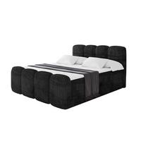 BOXBETT mit Matratze H4 und Lattenrost - NINA-Z - 200x200 cm - Schwarz - Graubraun, Holzwerkstoff (200/200cm)