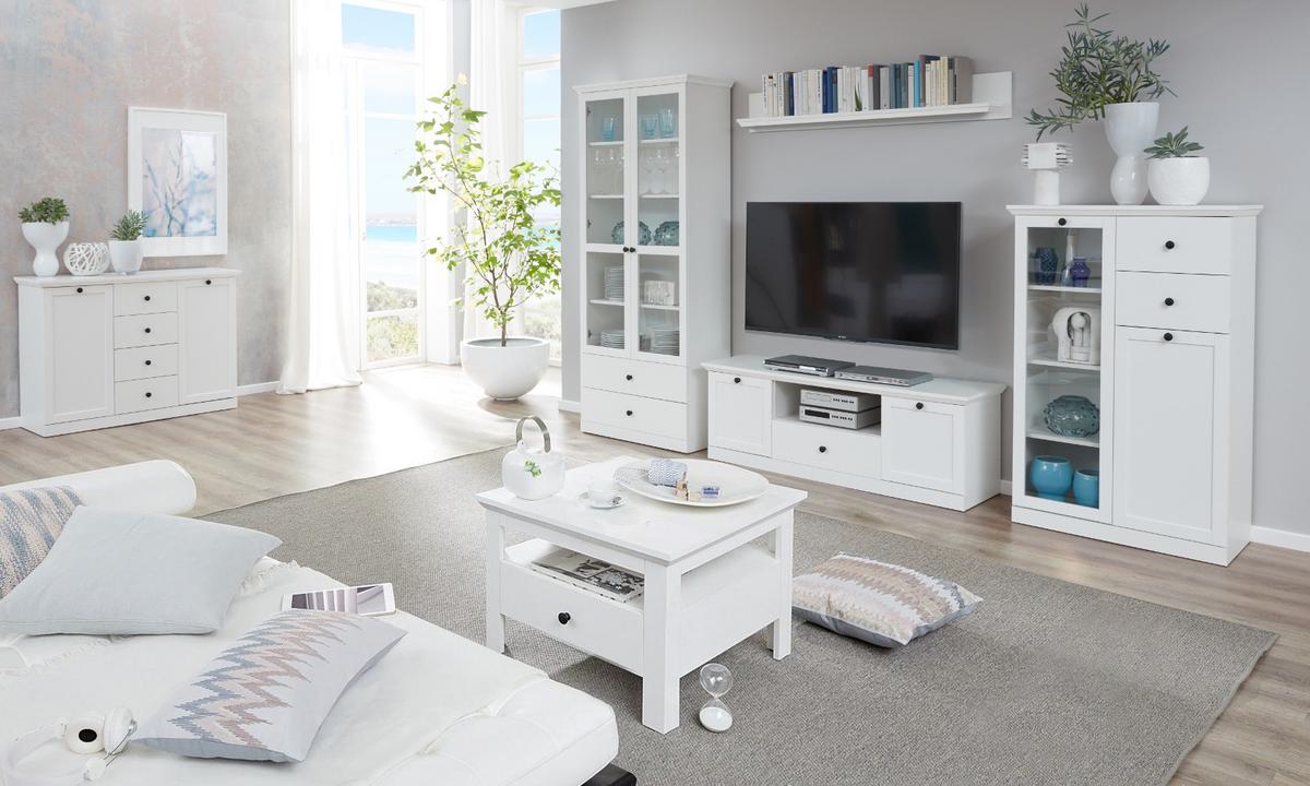 WANDBOARD weiß Landhaus, Wandregal 139 x 21 cm Bücherregal - Weiß, Holzwerkstoff (139/21/18cm) - Top.Furn