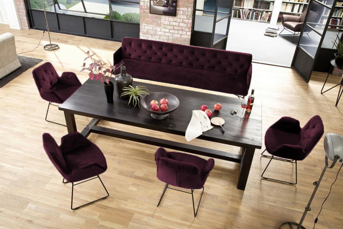 ESSZIMMERBANK CHARME Violett Velvet - Violett, Textil (186/85/68cm) - KAWOLA