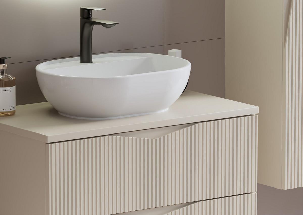 WASCHBECKENUNTERSCHRANK Calen 2 Schubladen Cashmere - 80 x 46 x 52 cm - Kaschmir, Holz (80/52/46cm) - Badplaats