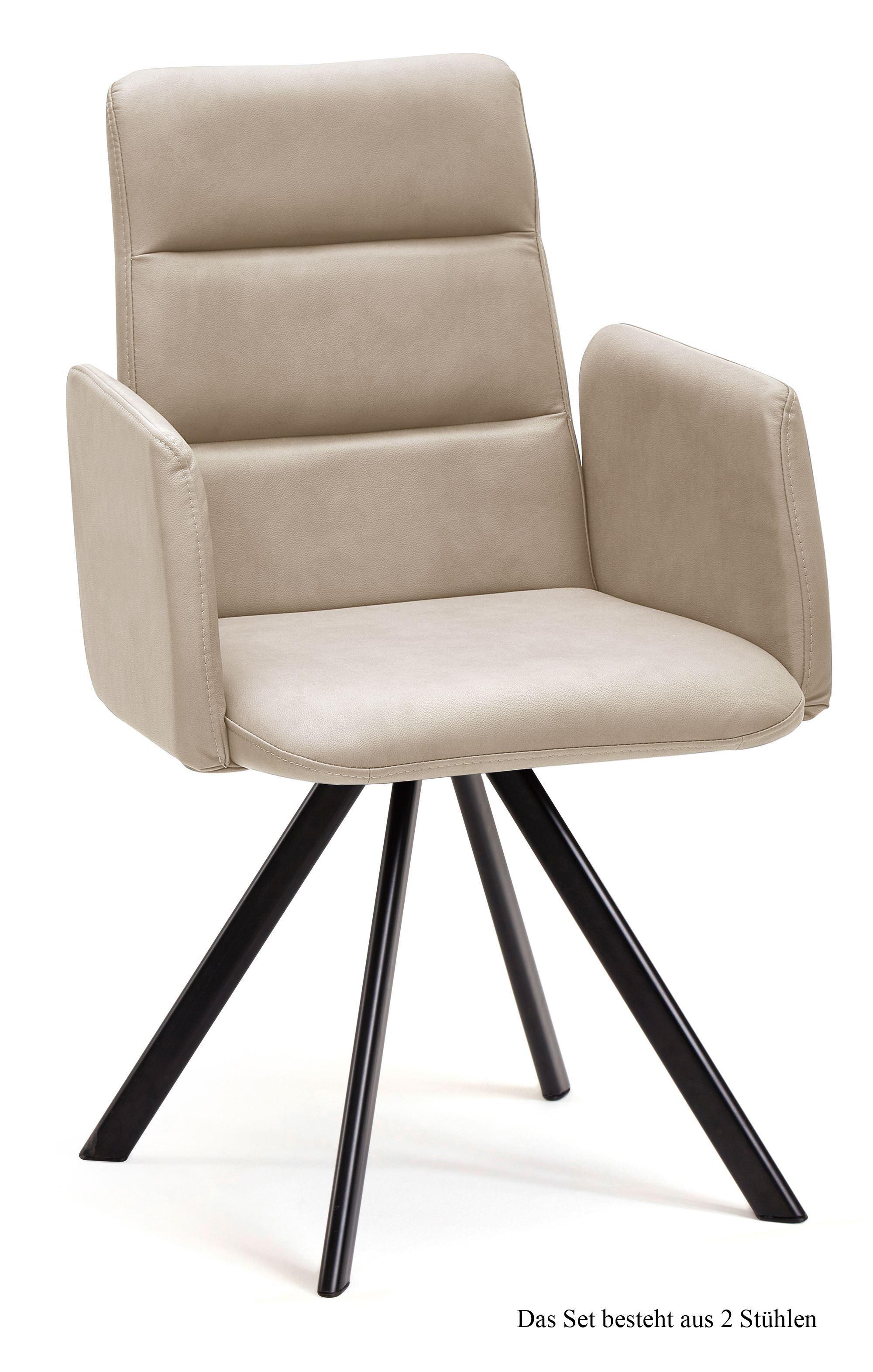 ARMLEHNSTUHL (2er-Set) Deane 52x92x60 Schwarz/Natur - Schwarz/Naturfarben, Kunststoff (60/92/52cm) - 58aufmkessel