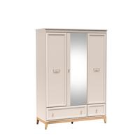 DREHTÜRENSCHRANK CUNEO 135,5/193/54,6 cm 3-türig mit Spiegel Kaschmir - Kaschmir, Holzwerkstoff (135.5/193/54.6cm) - MASSENO