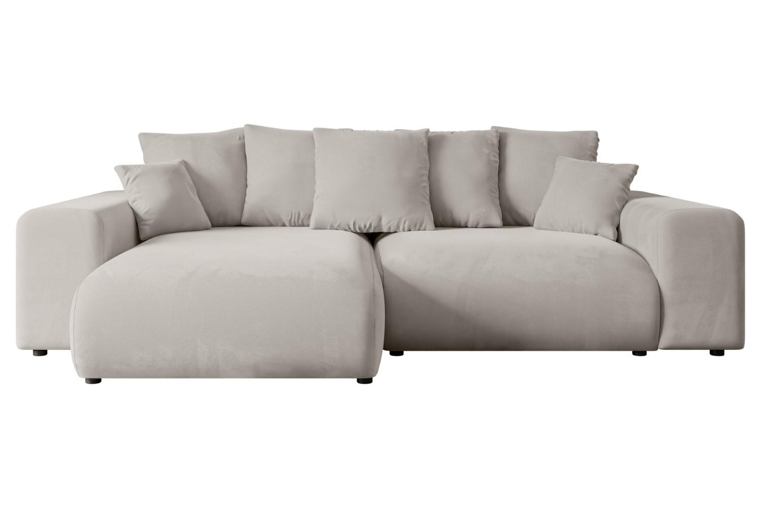 ECKSOFA Ottomane links ESKAR-L 266x176x72 Hellbraun Velours - Hellbraun/Schwarz, Holzwerkstoff/Kunststoff (266/176cm) - ALTDECOR