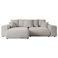 ECKSOFA Ottomane links ESKAR-L 266x176x72 Hellbraun Velours - Hellbraun/Schwarz, Holzwerkstoff/Kunststoff (266/176cm) - ALTDECOR