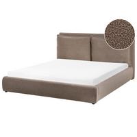 BETT mit Lattenrost 160/200 cm Bouclé Braun Bajonna - Braun, Textil (160/200cm) - Beliani
