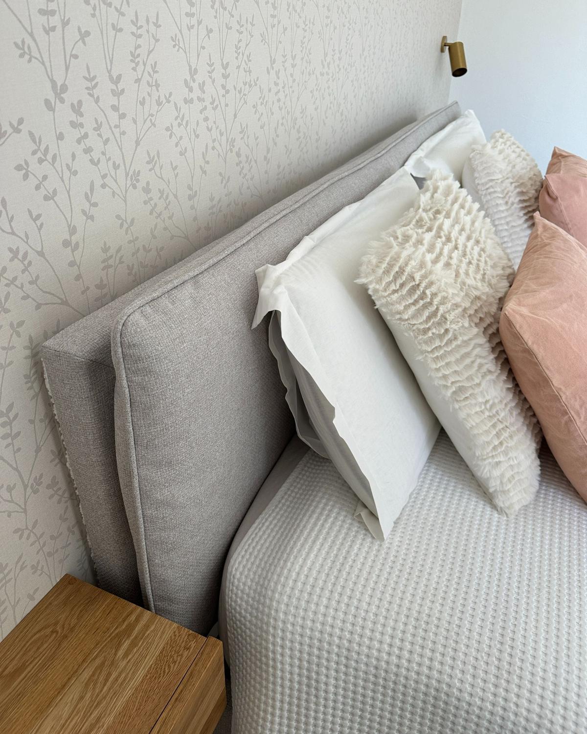 BETT mit Lattenrost 140/200 Stoff Hellgrau Corio - Hellgrau, Textil (140/200cm) - Beliani