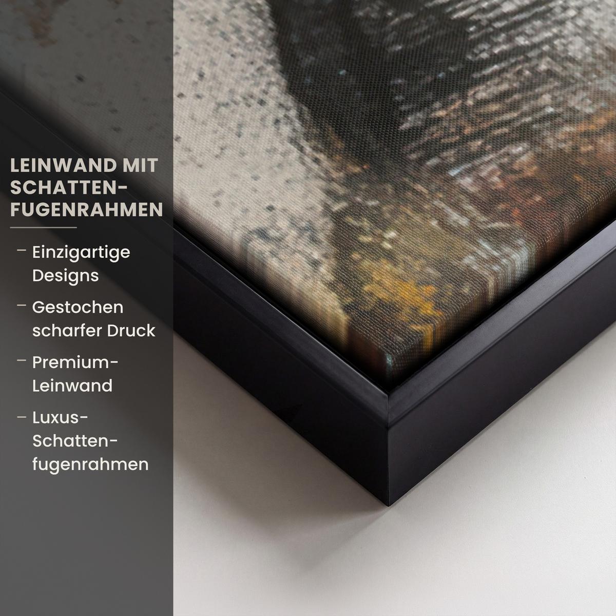LEINWAND Bilder mit Rahmen - Hände - Herz - Straßenkunst - Graffiti - 90x140 - Multicolor, Textil (90/140cm) - MuchoWow