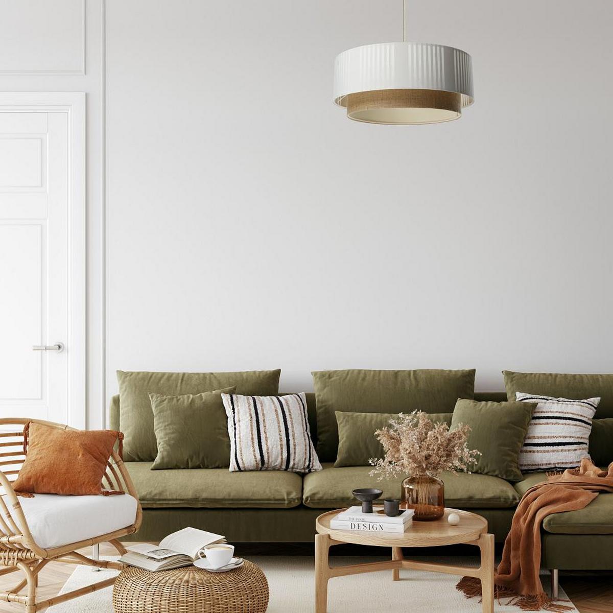 HÄNGELEUCHTE Weiß 40/86 cm - Beige/Weiß, Kunststoff (16/0.4/86cm) - ONZENO