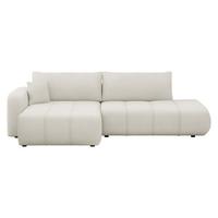 ECKSOFA Furyn O, Seite: Links - Creme/Schwarz, Holzwerkstoff/Kunststoff (262/145cm) - MIRJAN24