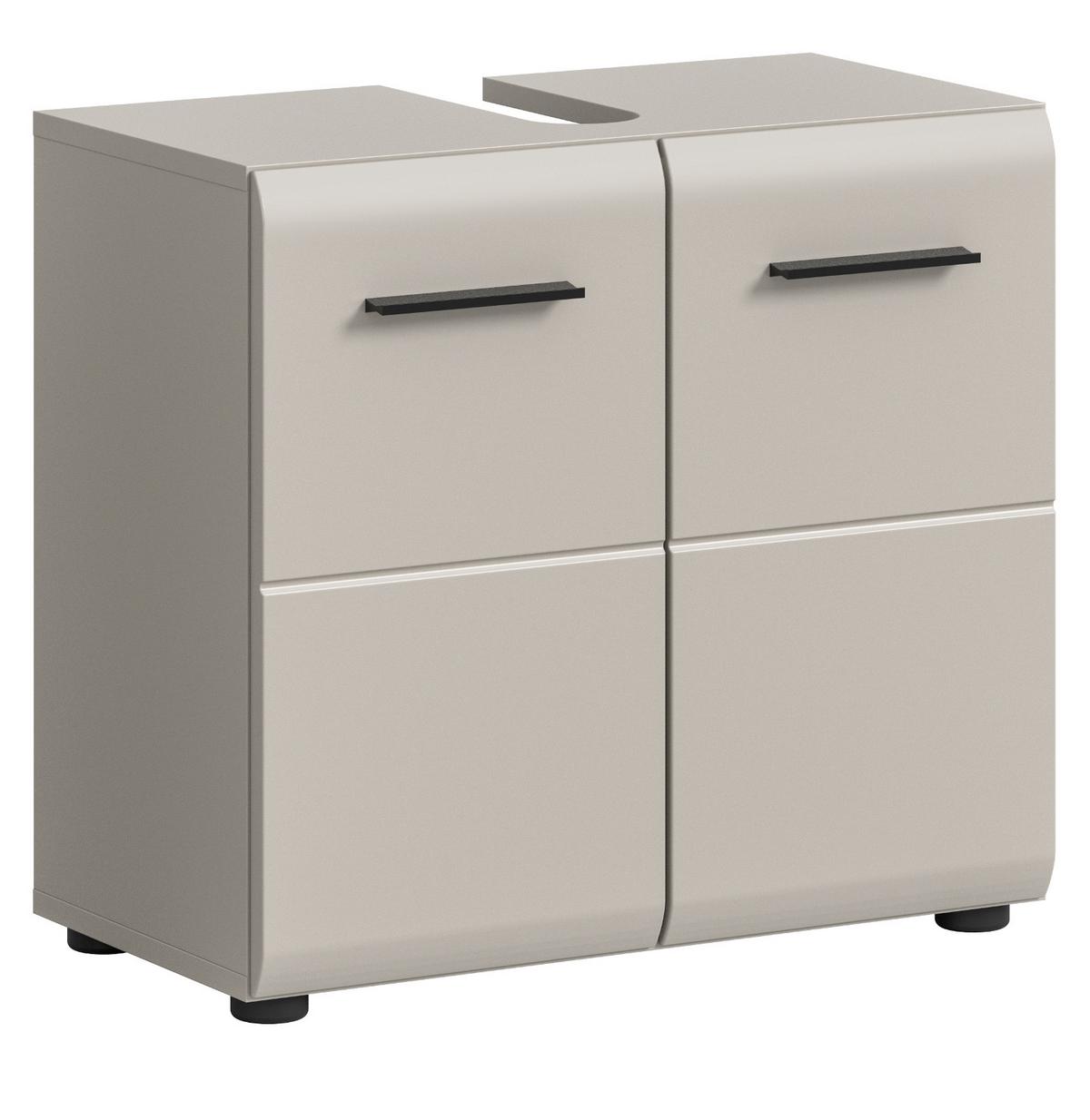 WASCHBECKENUNTERSCHRANK Kaschmir 60 cm, Badezimmer Unterschrank 2-türig - Kaschmir/Schwarz, Holzwerkstoff/Kunststoff (60/54/30cm) - Inn.Furn