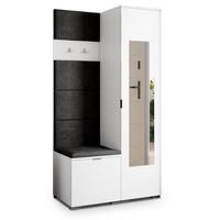GARDEROBENSCHRANK VIRA 95/181/51 cm Modern Weiß - Schwarz/Weiß, Holzwerkstoff (95/181/51cm) - MASSENO
