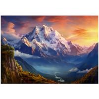FOTOTAPETE Gebirge Natur Blau 368x254 cm - Multicolor, Textil (368/254cm) - Wallarena