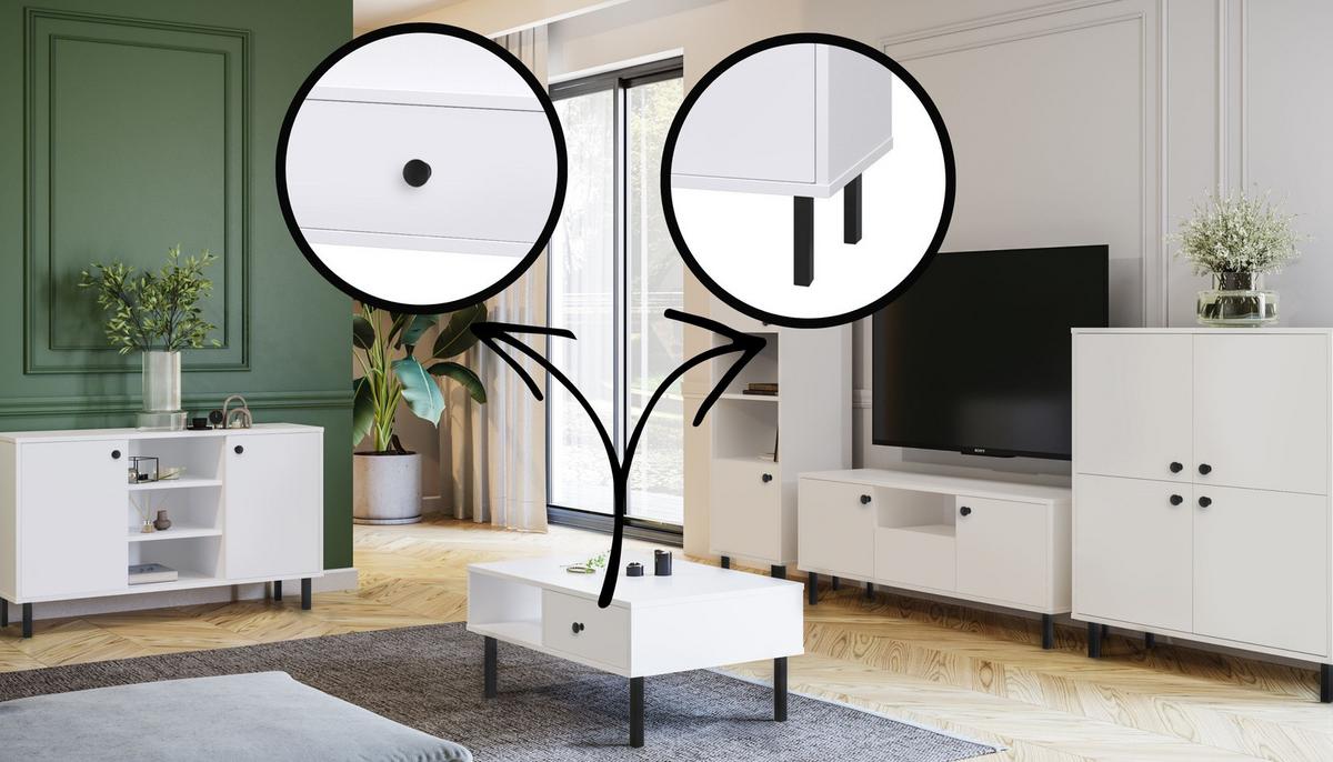 HIGHBOARD Venus - Schwarz/Weiß, Holzwerkstoff (100/113/40cm) - RAUMHIRSCH FURNITURE