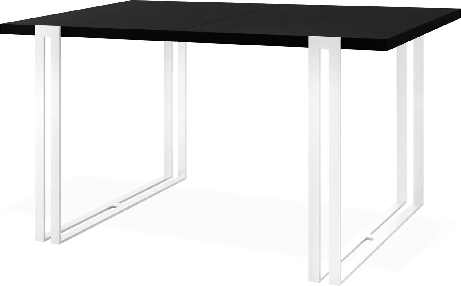 ESSTISCH Lilo rechteckig ausziehbar, Schwarz 160-260/90/76 cm - Schwarz/Weiß, Holzwerkstoff/Metall (90/260/76cm) - WFL GROUP