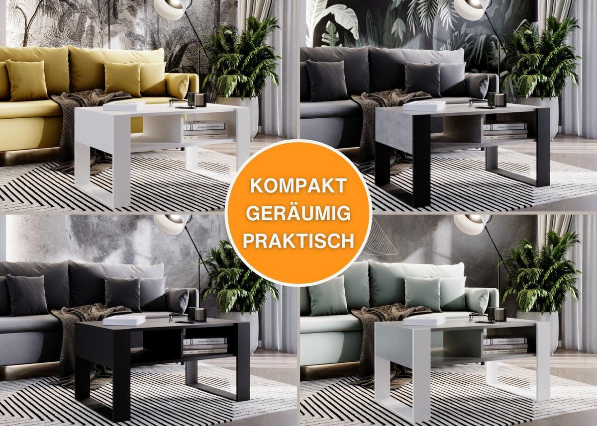 COUCHTISCH Holzwerkstoff rechteckig stabil Weiß 45/53,6/92cm - Weiß, Holzwerkstoff (53.6/92/45cm) - CraftPAK