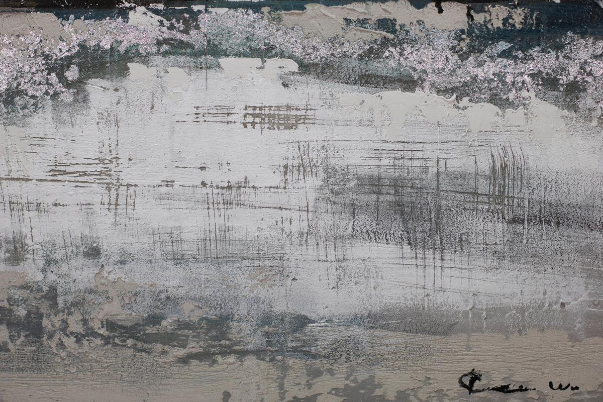 ACRYLBILD HANDGEMALT 60/90 cm - Blau/Beige, Holz/Textil (60/90cm) - KUNSTLOFT
