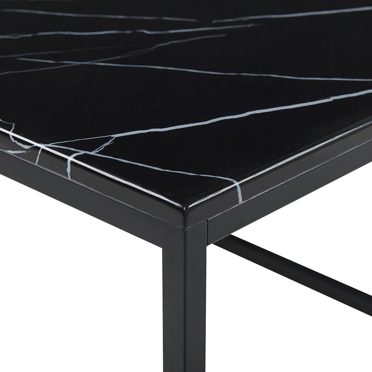 COUCHTISCH Marmor Optik schwarz rechteckig 60/100 cm Delano - Schwarz, Holzwerkstoff (60/100/45cm) - Beliani