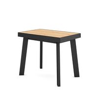 KONSOLENTISCH ausziehbar 58 bis 262cm, für 12 Gäste, eiche, schwarz, 90/58/73cm - Eichefarben/Schwarz, Holzwerkstoff (90/262/73cm) - Skraut Home