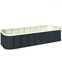 HOCHBEET Verzinkter Stahl Kunststoff Dunkelgrau 136/52/31 cm - Dunkelgrau, Metall (52/31/136cm) - Outsunny