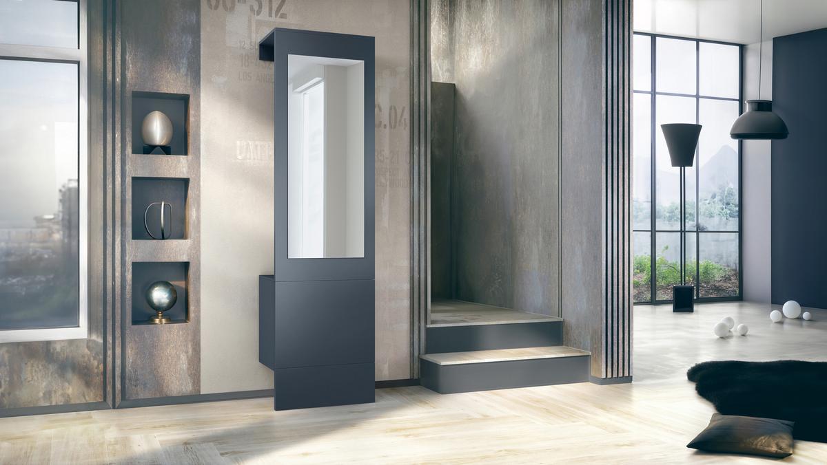 GARDEROBE Carlton Royal Blau - Dunkelblau, Holzwerkstoff (52/193/35cm) - Vladon